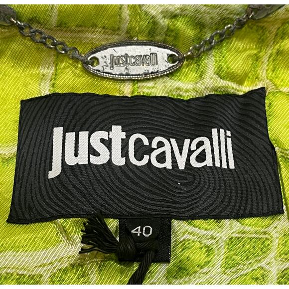 8-59 JUST CAVALLI Women's 100% Lamb Leather Jacket Yellow Size 40/ Large - Picture 5 of 12